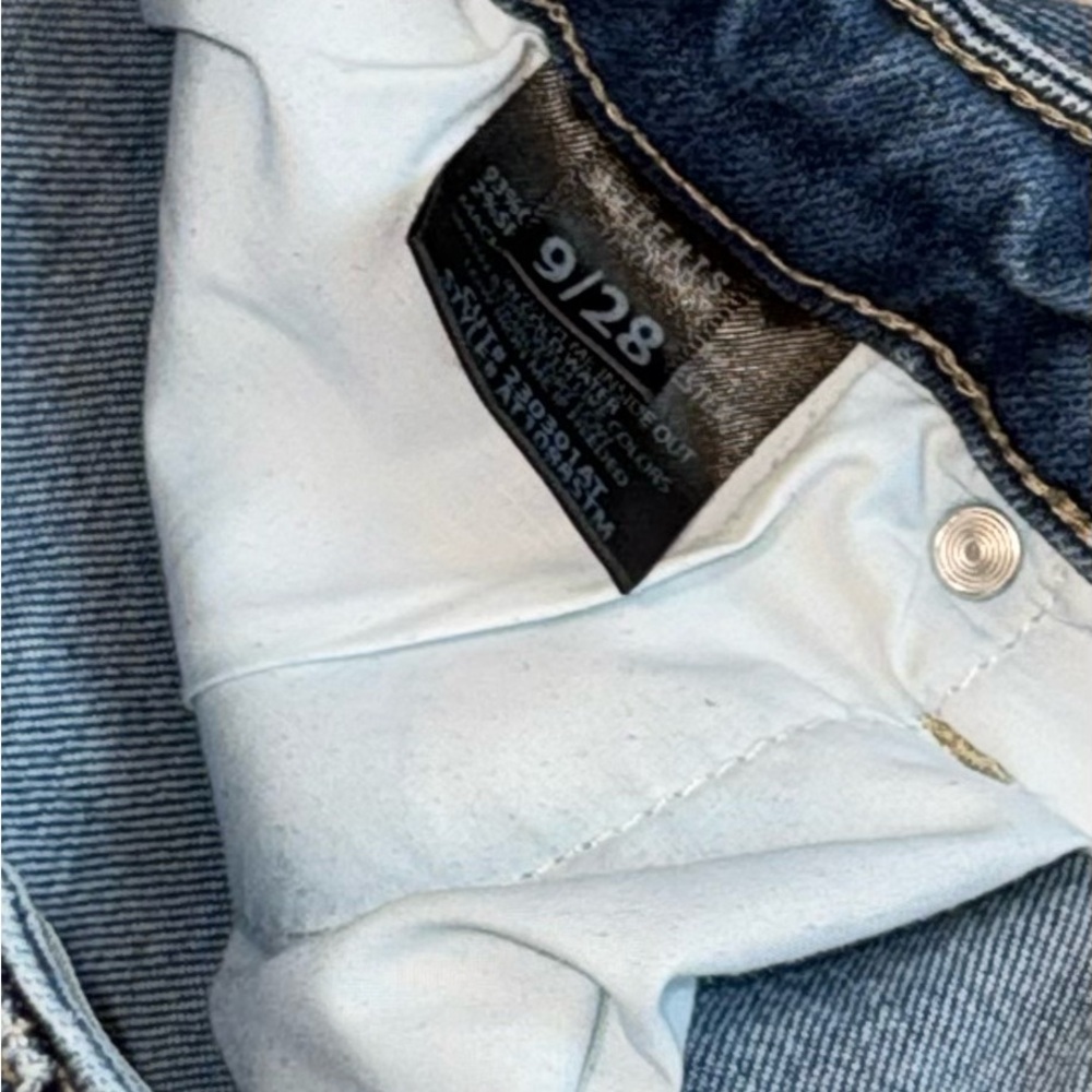High Rise Straight Leg Jeans w/ Stretch - Picture 4 of 5